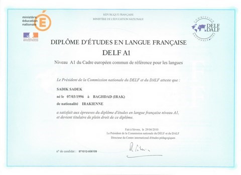 Diplôme DELF A1 Tous Publics