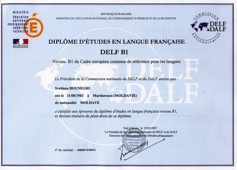 Diplôme DELF B1 Tous Publics